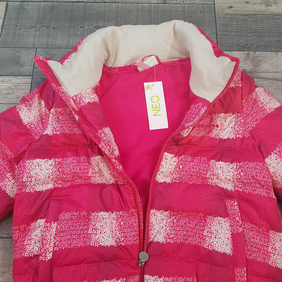 Adidas Neo Womens Plaid Duck Down Puffer Jacket Medium Pink Check Funky BNWT - Picture 7 of 15